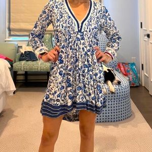 Poupette St Barth long sleeve floral mini dresss